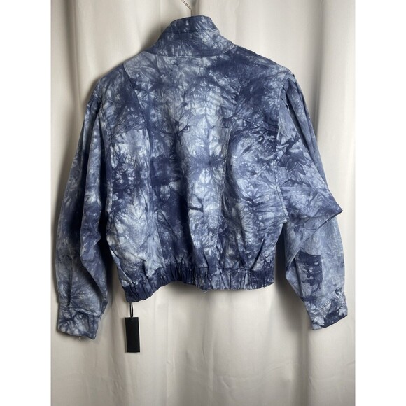 BLANK NYC Tie Dye Denim Utility Moto Jacket In Blue Tide Is High Sz S New - Picture 6 of 10